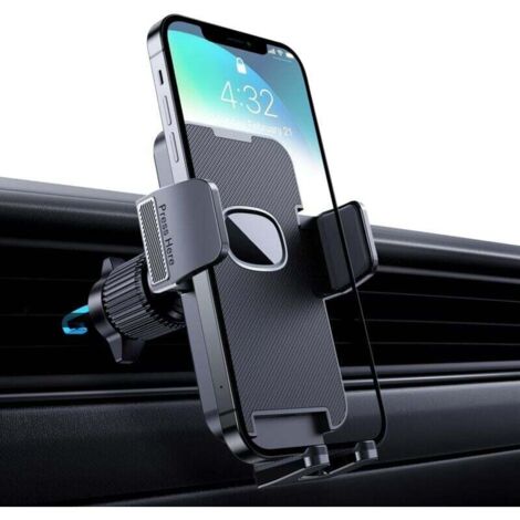 Support Téléphone Voiture [Clip de Qualité Militaire] Porte Téléphone Rotatif à 360 Degrés pour Grille D'aération de Voiture GPS pour Smartphone iPhone Android (Black) (1/4)