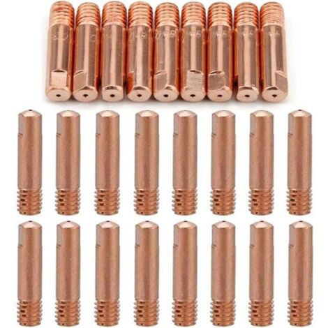 Reboot 40 pièces MB15 15AK buses de gaz buses de contact porte-buse 0,8/1,0 mm MIG/MAG consommables pour torche de soudage pointes de contact MIG machine de soudage MIG(20pc-0.8mm,20pcs-1.0mm)