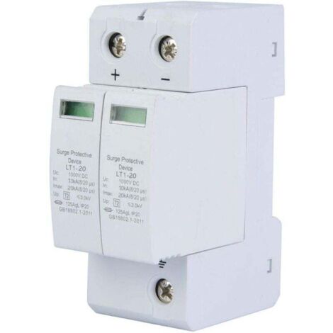ALOVEZ Parafoudre Solaire, Parafoudre Panneau Solaire, Parafoudre Photovoltaique, 2P 40KA Foudre Ménage Dispositif Protection Montée Subite