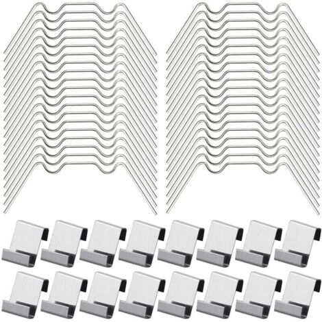 100Pcs Clips de Vitrage pour Serre Inclure 50Type W Serre Pinces en Acier Inoxydable et 50 Clips de Type Z pour Vitre de Serre (1/4)