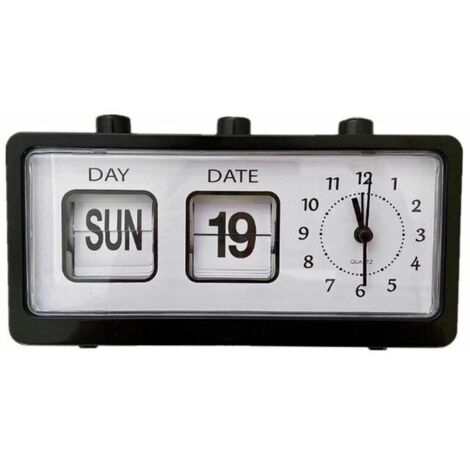 Generic Manual Flip Clock Calendrier Rappel Horloge de chevet Horloge numérique pour