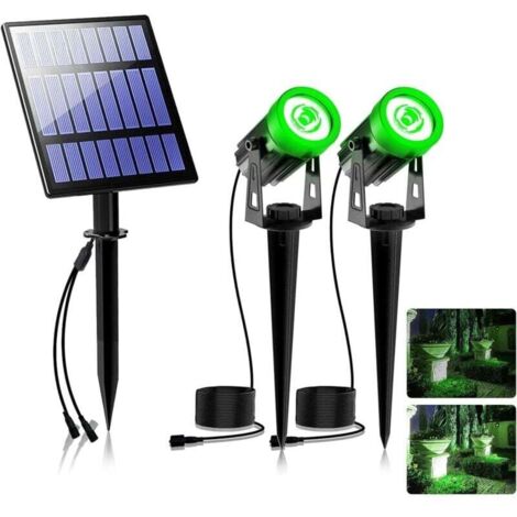 Lampe solaire de sécurité pour jardin, étanche IP65, interrupteur automatique, idéale pour terrasse et jardin, verte (1/4)