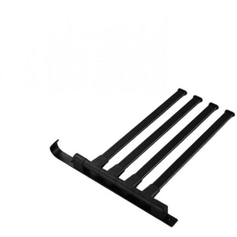 Porte-serviettes pivotant avec crochet, mural pivotant à 180°, porte-serviettes en aluminium, noir (4 bras) (1/4)