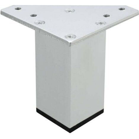 Lot de 4(10 cm) Pieds pour Meubles Blancs – Vis Incluses, Couleur Blanc - Pieds DIY aluminium pour Tables, Meubles de Salle de Bains, Armoires, Etagères (1/4)