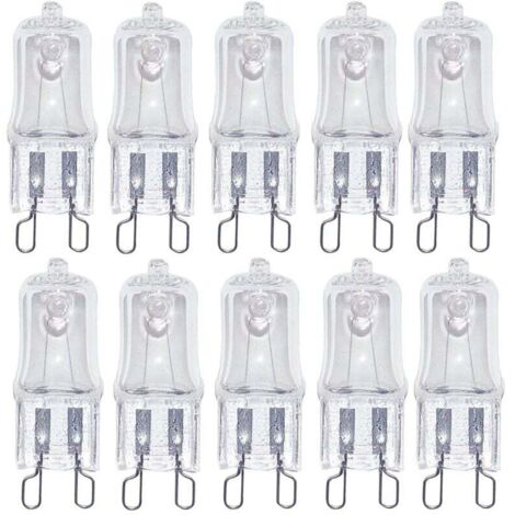 Lot de 10 ampoules halogènes G9 230 V 20 W Clear de rechange pour angle d'éclairage Blanc chaud 2700 K (1/4)