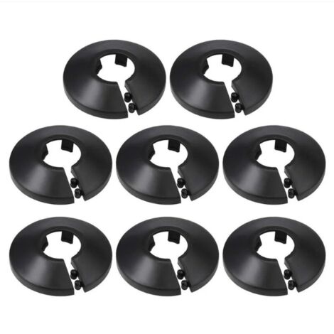 16mm Couverture De Tuyau Décoration PP Rosace De Radiateur Couverture De Mur De Tuyau D'eau Noir 8 Pcs