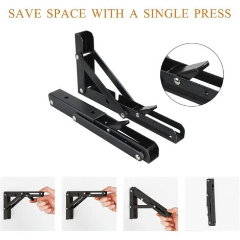 Support Console Rabattable Lot de 2 Equerre Etagere Pliante 250mm, Equerre Rabattable Murale ...
