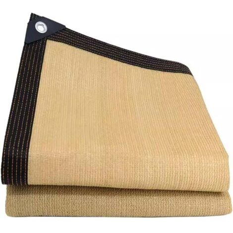 Filet d'ombrage avec œillets, toile d'ombrage de jardin, facile à installer, protection UV, respirant, jaune clair 3 x 4 m (1/4)