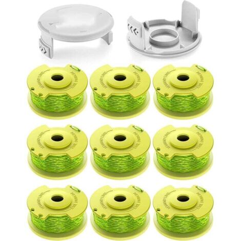 Convient aux accessoires de tondeuse à gazon RYOBI, tête de coupe d'herbe AC80RL3/AC14HCA, corde de coupe d'herbe(9 Bobine,2 Couvercle) (1/4)