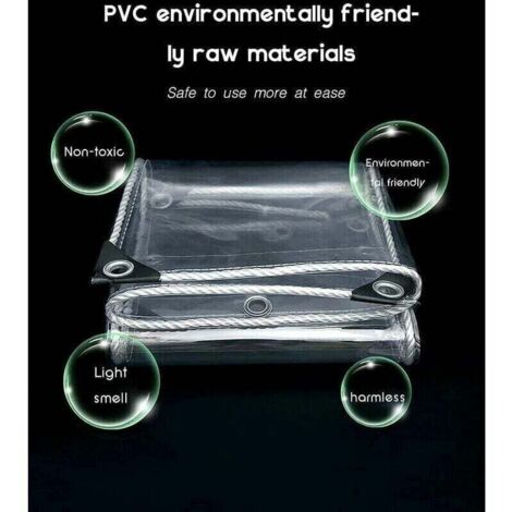 FoundGo Bâche Transparente Iperéable, Bâche En Plastique Robuste Avec