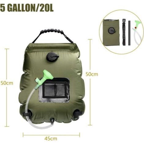 Douche Solaire FROYAK 20L Pour Camping - Chauffe Eau, Noir, Fabriqué Aux Pays-Bas