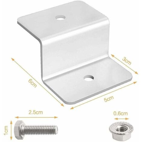 Panneau Solaire en Z, 8pièce Panneaux Solaire Support en Aluminium Conviennent aux Véhicules Récréatifs aux Toits, Montage de Panneau Solaire Adopte un Design en Forme de Z(avec 16 Écrous et 16 Boulon (1/4)