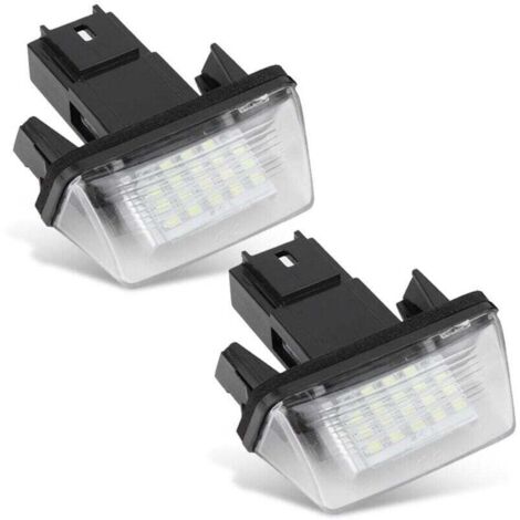 Lot de 2 feux de plaque d'immatriculation gauche et droit 18 LED pour C3 2002-2009 / BERLINGO / 306 307 406 5008 (1/4)