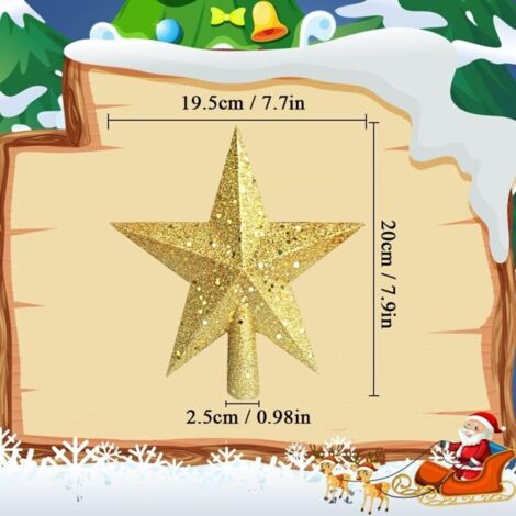 Etoile Lumineuse Noel Pointe De Sapin De Noël En Plastique - 25 Cm, étoile Décorée De Etoile Lumineuse Pour Sapin Etoile Lumineuse Noel Pointe De Sapin De Noël En Plastique - 25 Cm, étoile Décorée De Etoile Lumineuse Pour Sapin