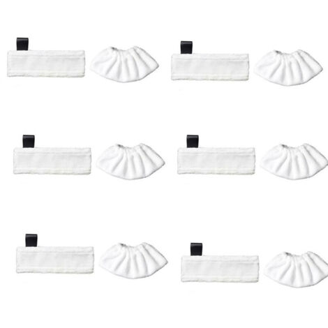 Compatible avec les accessoires de chiffon vapeur Karcher Black Label et le balai vapeur Karcher Magic Floor Mop SC Series (6 Black Label + 6 chiffons vapeur fins)