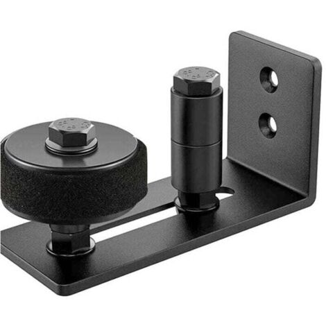 Guide de sol réglable pour mur/porte en bas pour portes coulissantes en bois, noir (1/4)