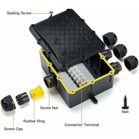 PEBA Boîte dérivation étanche extérieur IP68, Connecteur étanche etanche à 3 Voies pour câble de
