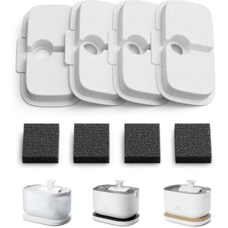 Filtre Fontaine Eau Chat, Pack de 4 Filtres de Remplacement pour Dockstream Fontaine à Eau pour Chat PLWF005, PLWF115, PLWF105, Filtre avec Filtration Verticale pour Fontaine a Eau Chat (1/4)