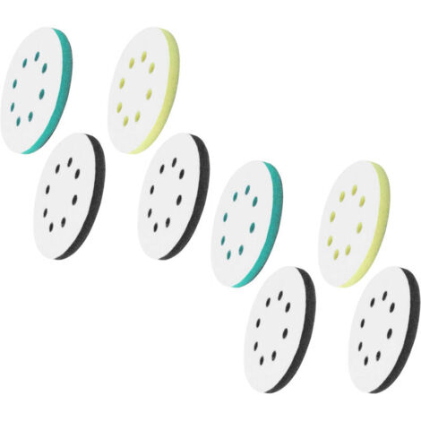 8 Pièces Tampon de Ponçage Souple 125mm Tampon d'Interface Ponceuse, Plateau de Poncage 8 Trous Tampon Interface en Éponge en Mousse Patin de Remplacement pour Ponceuse