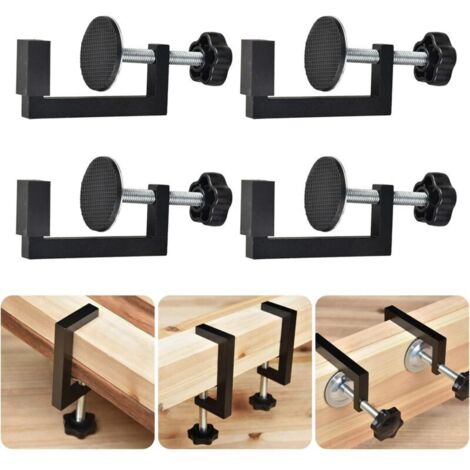 Lot de 4 pinces universelles en C pour armoire 10–57 mm - Pince inversée pour le travail du bois - Petite pince de bureau pour fixation de pièces à main (1/4)