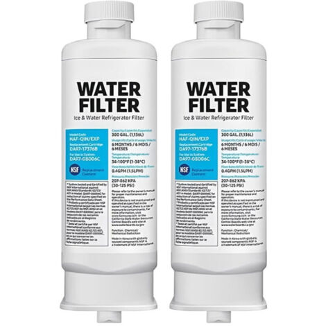 Filtre à Eau DA97 17376B pour Réfrigérateur, Compatible avec de Nombreuses Marques, Réduction des Polluants pour une Eau Propre et Sûre, 2 Unité (1/4)
