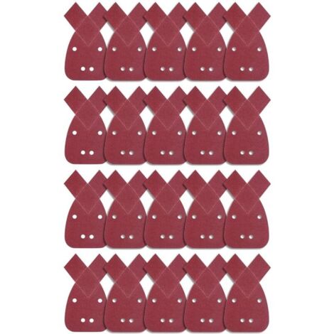 20 Pièces Feuilles Abrasives Triangles Feuilles de Ponçage 80 Grain Mouse Sanding Sheet Papier Abrasif pour Detail Palm Sander