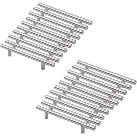 20 Poignées de Cuisine Argent, Poignées D'armoire Creuses Brossées, Poignées de Porte en Acier Inoxydable, avec Vis, Distance de Perçage 128mm, pour Armoire Tiroir Armoire Porte D'armoire