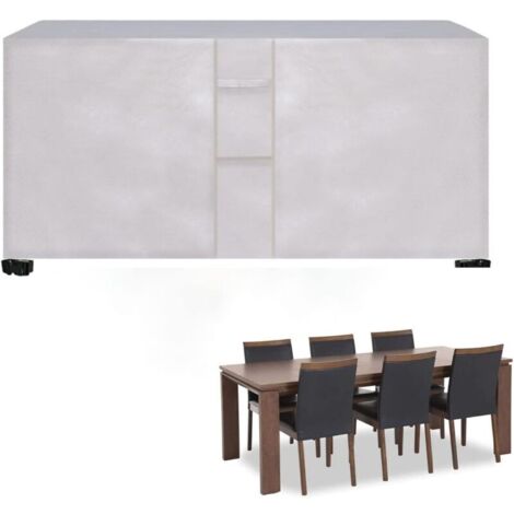 Housses de Meubles 170x94x70cm Imperméable 420D Tissu Oxford Bâche Couverture Jardin Bâche en Tissu Oxford pour Table, Canapé, Inclinable, Chaises( Argent)
