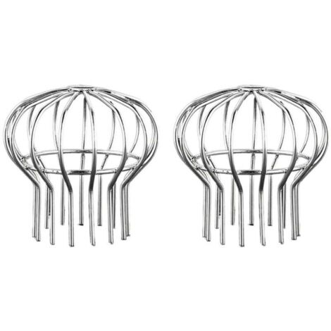 Lot de 2 protections de gouttière en acier inoxydable pour gouttière, protection contre les feuilles, la mousse, la boue et les débris (convient pour un diamètre de trou de 110 mm) (1/4)