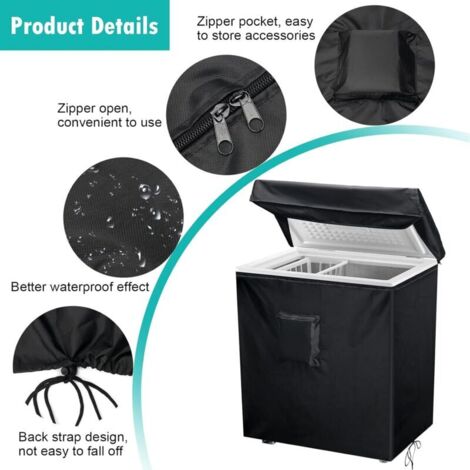 Bitubi Housse de protection pour congélateurs verticaux, pour réfrigérateur extérieur, imperméable, résistante à la poussière, au