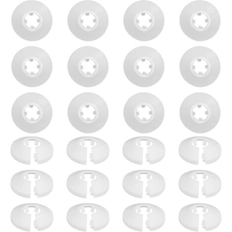 Lot de 30 cache-tuyaux pour radiateur, pour chauffage, plomberie, toilettes, rosaces en plastique, colliers de serrage et tuyaux d'évacuation, cache-trou mural, sol