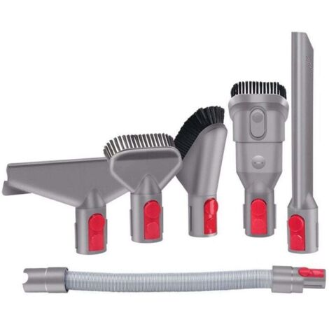 6 Pièces pour Dyson de Remplacement pour Brosse Dyson & Extension Tuyau, Set de Pièces de Rechange Dyson Aspirateur V7 V8 V10 V11 V15 Adaptation Parfaite et Aspiration en Profondeur