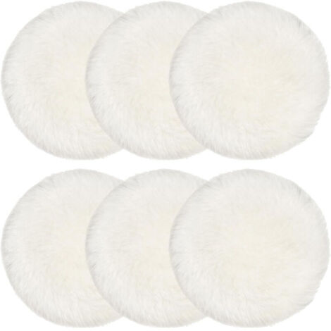 Lot de 6 tampons de polissage de 125 mm en laine, Capuchons de polissage pour ponceuse excentrique avec , sols en liège
