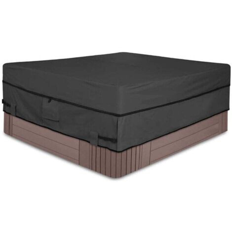 Bain à Remous Housse de Protection Coupe Vent,Couverture Spa Exterieur Imperméables,Bache Bain à Remous avec des aérations et des boucles (193 x193 x 51 cm)