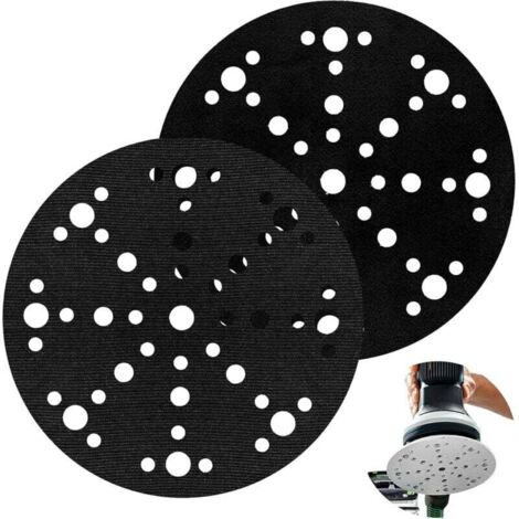 2 Pièces Tampons de Ponçage Souples 150mm,49 Trous, Interface en Mousse Douce pour Plateaux de Ponçage et Polissage,Tampon en éponge Souple pour Meuleuses et Ponceuses