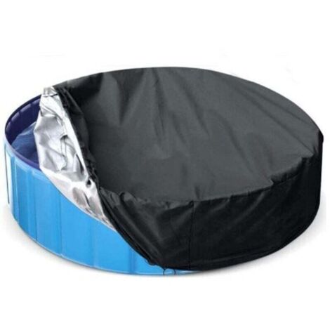 Bache Spa Gonflable, Couverture Piscine Ronde Imperméable Noir 210x90cm