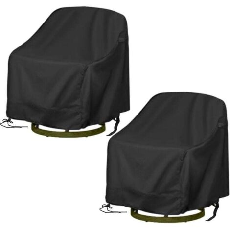 Lot de 2 housses de chaise longue pivotantes d'extérieur 420D imperméables et résistantes pour meubles d'extérieur, chaise longue pivotante (1/4)