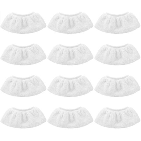 12 Pièces Bonnettes Microfibre,Lingettes Accessoire pour Nettoyeur à Vapeur, Compatibles avec la Majorité des Nettoyeurs à Vapeur, ,Lavables et Réutilisables (1/4)