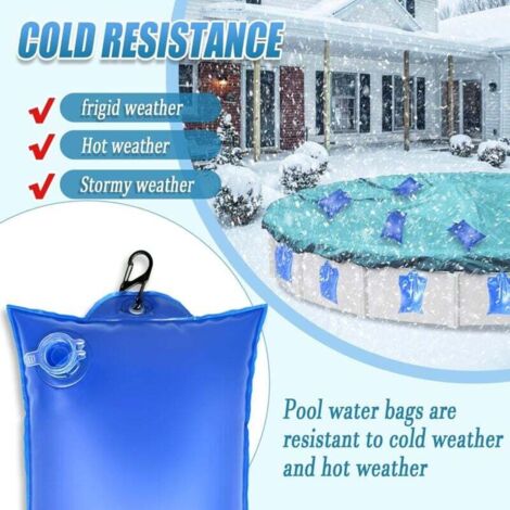 12 Pièces Sacs D'Eau Piscine Lourds - Coussin Hivernage Avec Boucles, Sacs De Remplissage Pour Couverture De Piscine