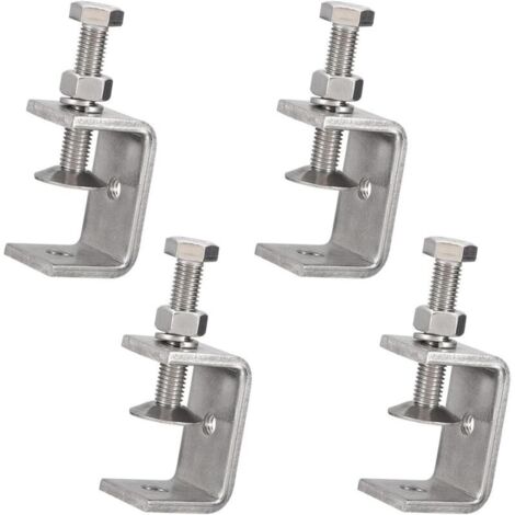 Lot de 4 petites pinces en C en acier inoxydable, 15-38 mm en Acier Inoxydable, ensemble de pinces en C pour Soudage Charpentier Montage Domestique, l'Ébénisterie