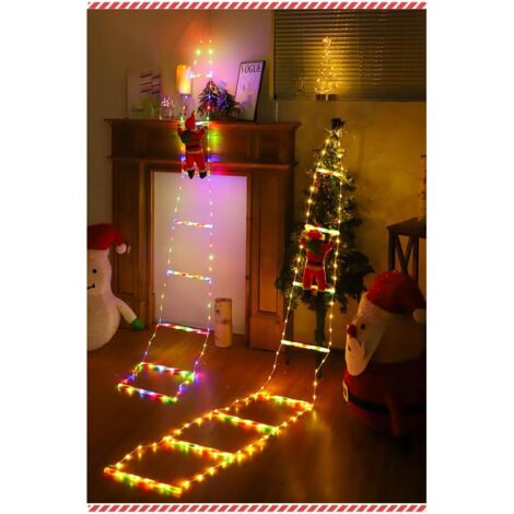Échelle lumineuse de Noël Alovez avec Père Noël grimpant - Décorations