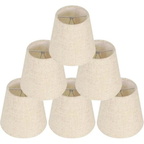 6 Pièces Abat-Jour pour Lampes de Table Lampe, abat jour clip, abat jour ,Remplacement Abat Jour en Lin Petits Abat Jour avec Clip pour Table de Chevet, Applique Murale en Cristal, Lustre de Bougeoir