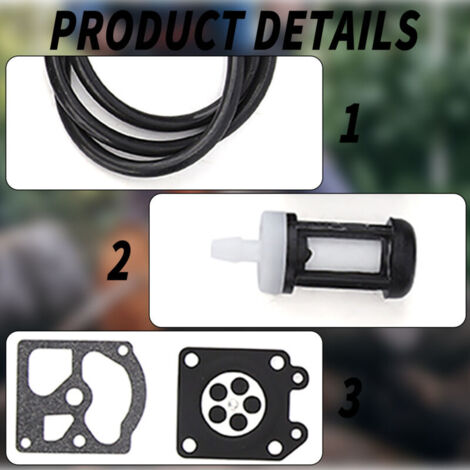 Combort Vergaser-Reparaturset Für STIHL FS36, FS40, FS44 Rasentrimmer – Inkl. Kraftstofffilter, Zündkerzen & Schläuche