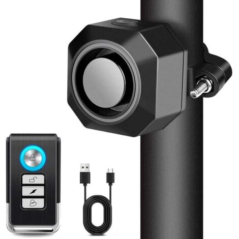 Alarme Vélo HIULLEN Rechargeable USB – Sans Fil Avec Télécommande – Neuf