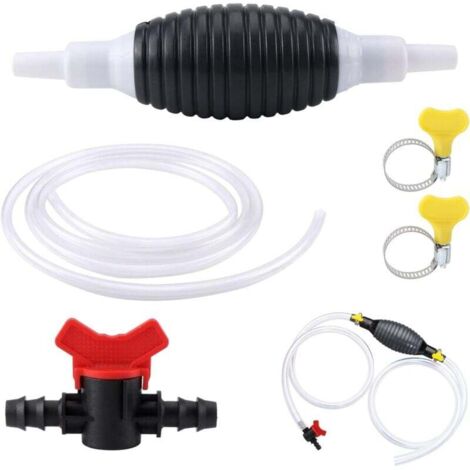 Pompe manuelle carburant,Pompe essence,Pompe Manuelle Siphon Transfert Voiture portative,Universelle Pump,pour solvant d'essence d'aqueduc Liquide Carburant Diesel d'essence de gaz avec Le Tuyau 2M (1/4)