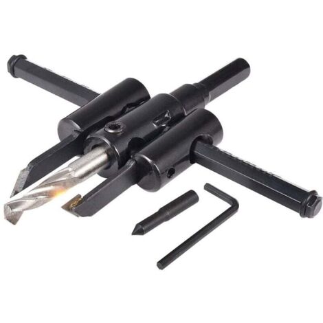 30mm à 120mm Cercle Réglable Cutter Scie Kit, Foret Pour Cloison Sèche En Bois Scie Coupe Ronde, Travail Du Bois Trou Trous DIY Outils (1/4)
