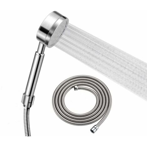 Pommeau de douche à main tout en métal avec filtre Ensemble de pomme de douche en acier inoxydable SUS304 avec tuyau de 59 pouces - Haute pression 2,5 GPM - Nickel brossé (1/4)