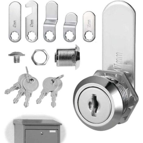 5 clés, 5 types de verrous différents,serrure de 16 mm, convient aux serrures à levier pour boîtes aux lettres et armoires (1/4)
