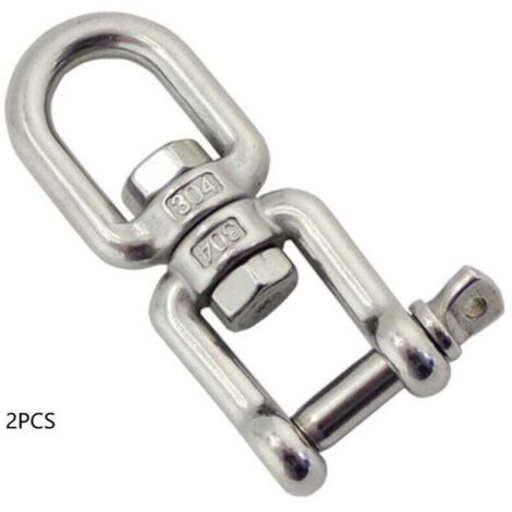 Émerillon Manilles Chaînes d'ancrage d'amarrage Connecteur Pivotant en 304 INOX pour Bateau Marine - 8mm,AAFGVC (1/4)
