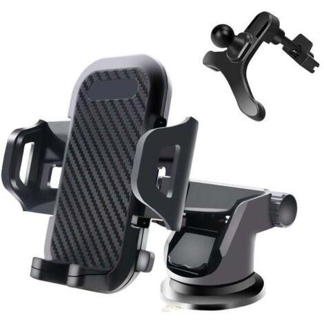 Support de téléphone portable pour la voiture Support de téléphone portable Ventilation et support de ventouse 3 en 1 Support universel de téléphone portable de voiture Support de smartphone